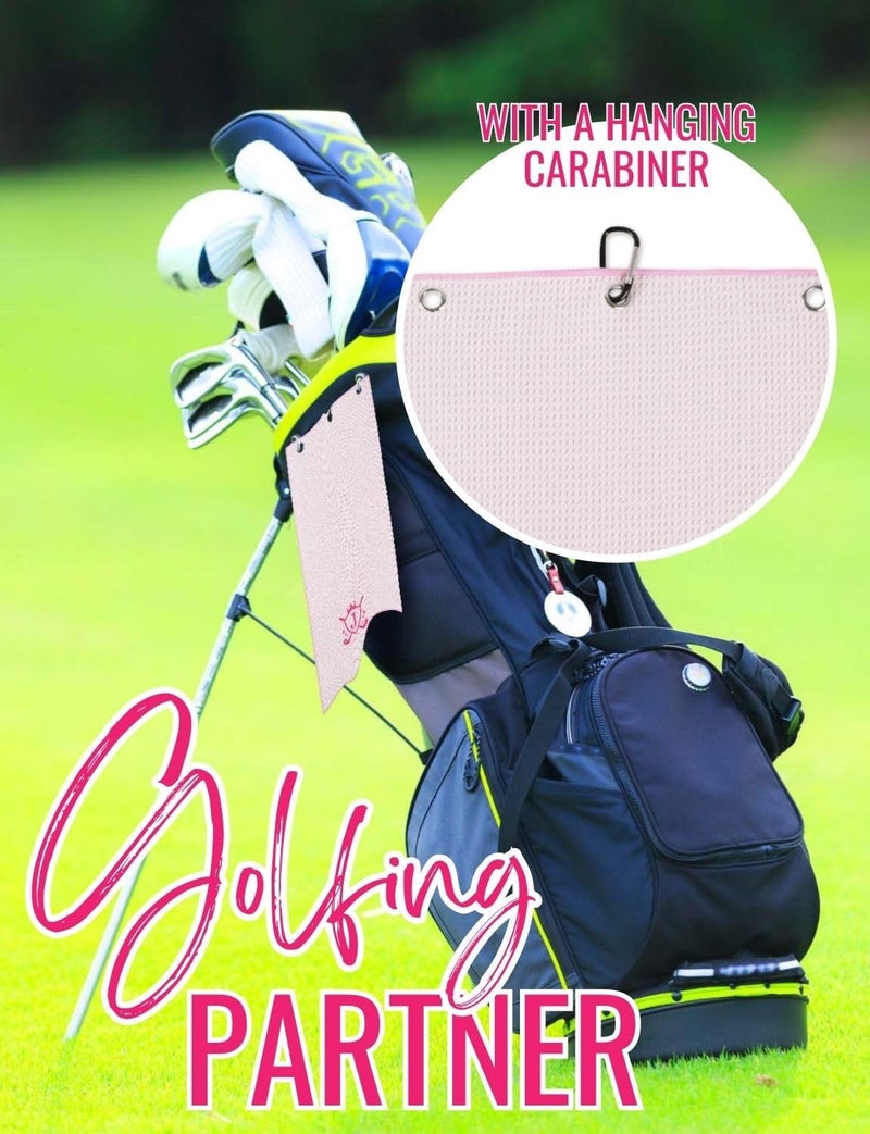 CybGene Microfiber Golf Towel for Women, 16'x 24', Pink - Initial B - Image 5